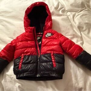 Nike Red and Black Puffer Jacket